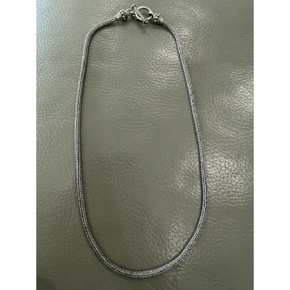 Vintage 925 Sterling Silver Byzantine Necklace GORGEOUS 💙 3.3mm